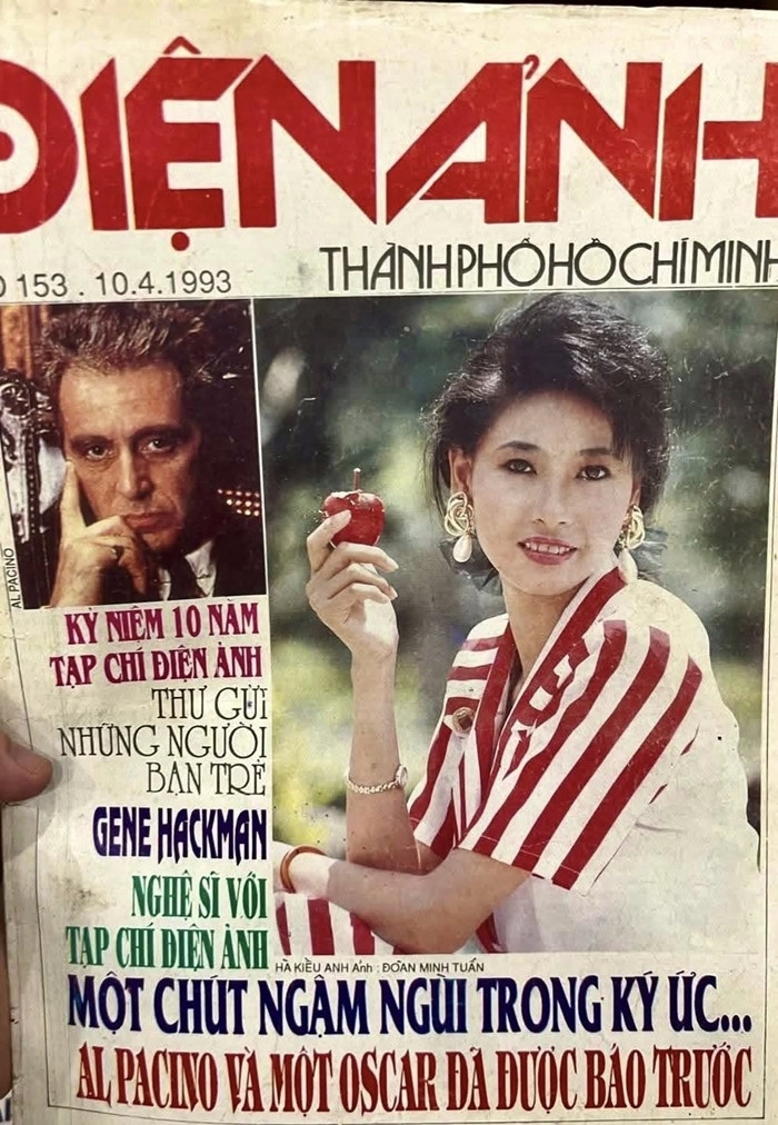 Nhiếp ảnh gia Đoàn Minh Tuấn đăng tải trang bìa báo Điện ảnh TPHCM phát hành ngày 10/4/1993 với hình bìa là Hoa hậu Việt Nam 1992 Hà Kiều Anh.