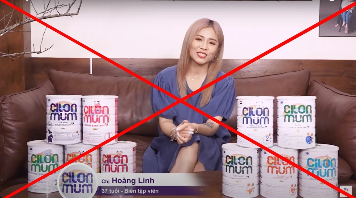 MC Hoàng Linh quảng cáo cùng lúc nhiều loại sữa của nhãn hiệu Cilonmum.