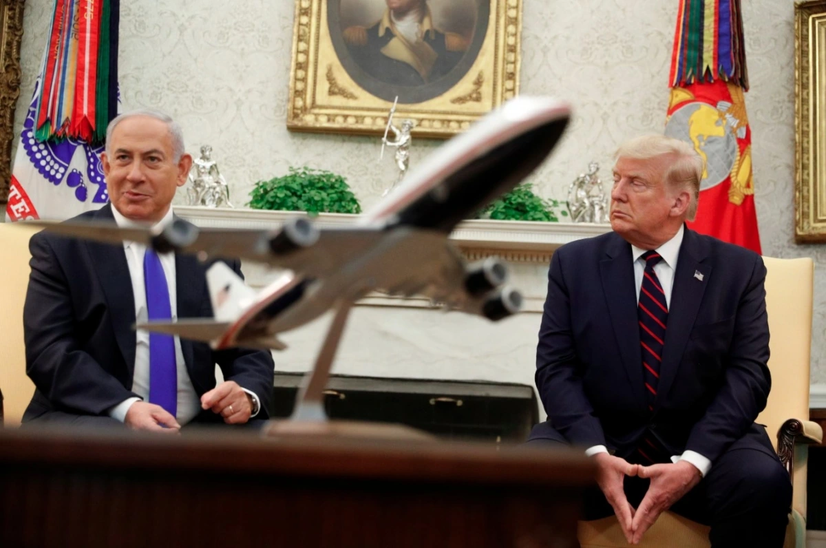 Ông Netanyahu gặp ông Trump ở phòng Bầu dục. Ảnh: Reuters