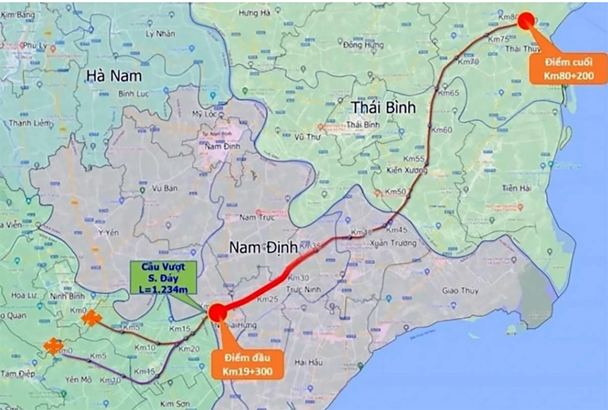 Quy hoạch dự kiến hướng tuyến cao tốc Ninh Bình - Hải Phòng