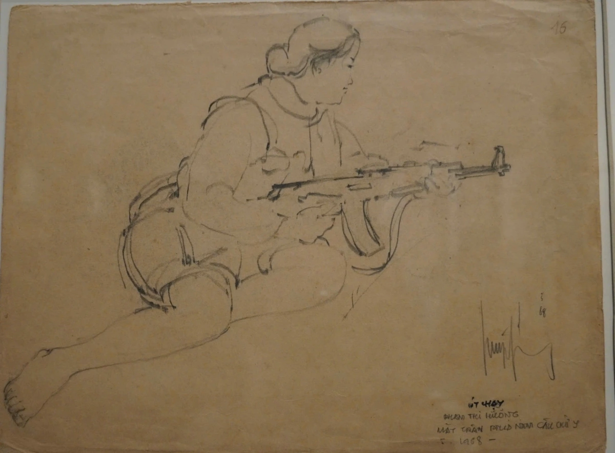 Một nữ chiến sĩ trong trận chiến ở cầu chữ Y năm 1968