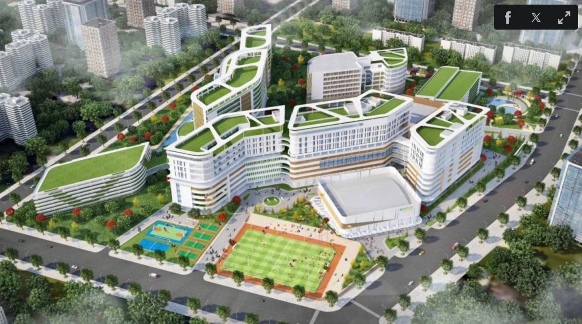 Phối cảnh Trường ĐH Y khoa Phạm Ngọc Thạch tại Cụm y tế Tân Kiên