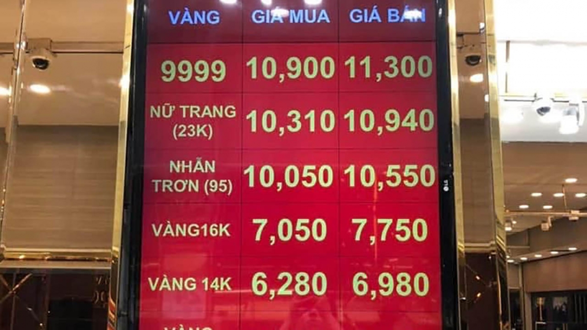 Gía vàng ở Biên Hòa, Đồng Nai 5h chiều 24/4