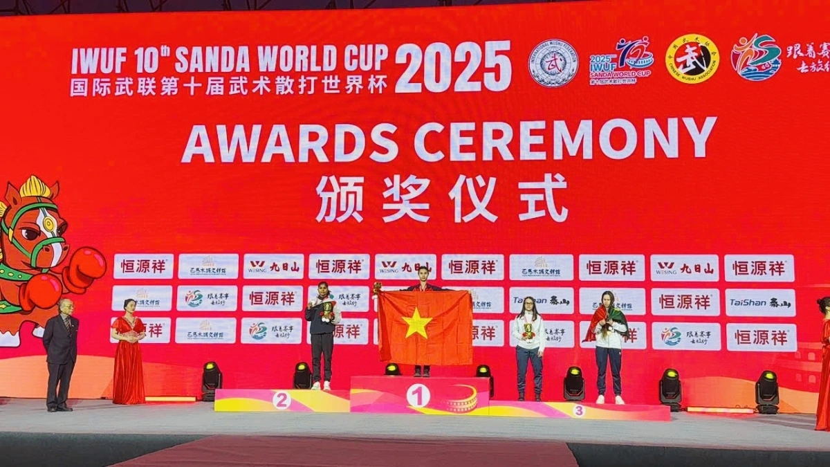 Vietnamese wushu martial artists win four gold and two silver medals in the 10th Sanda World Cup. (Photo: sggp.org.vn)