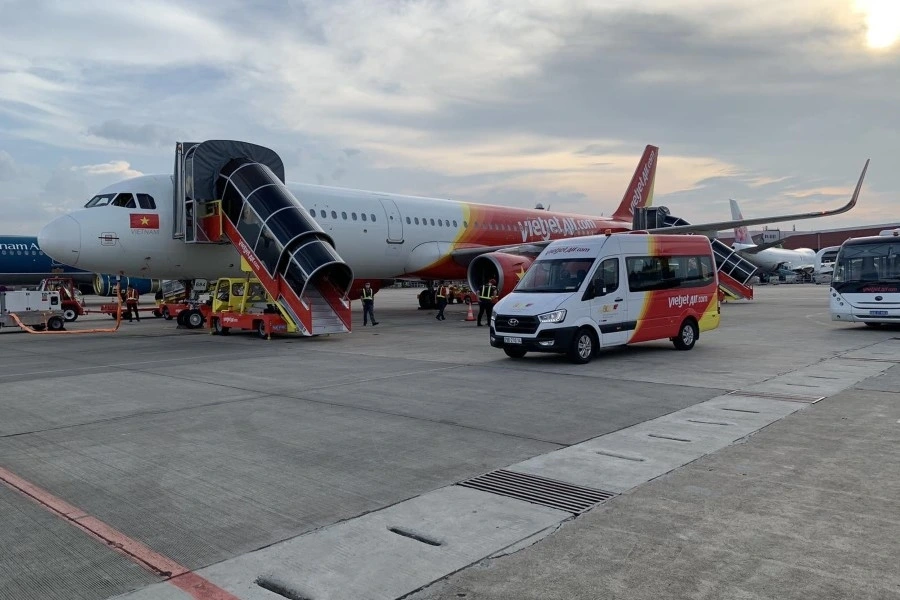 Máy bay của Hãng hàng không Vietjet Air. (