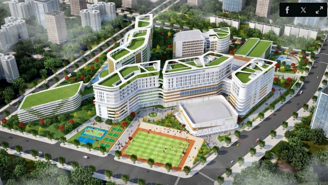 Trường ĐH Y khoa Phạm Ngọc Thạch tại Cụm y tế Tân Kiên. (Ảnh Sở Y tế)