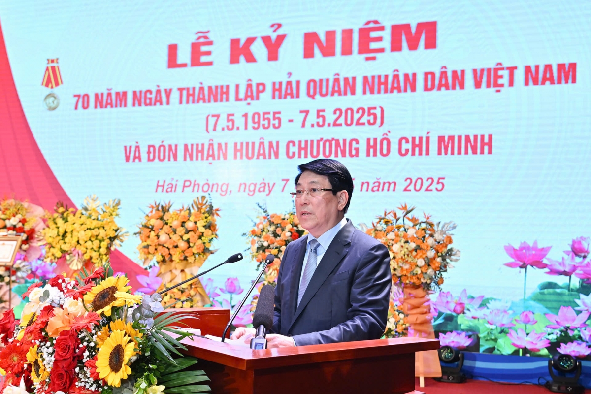 Chủ tịch nước Lương Cường phát biểu tại buổi lễ.