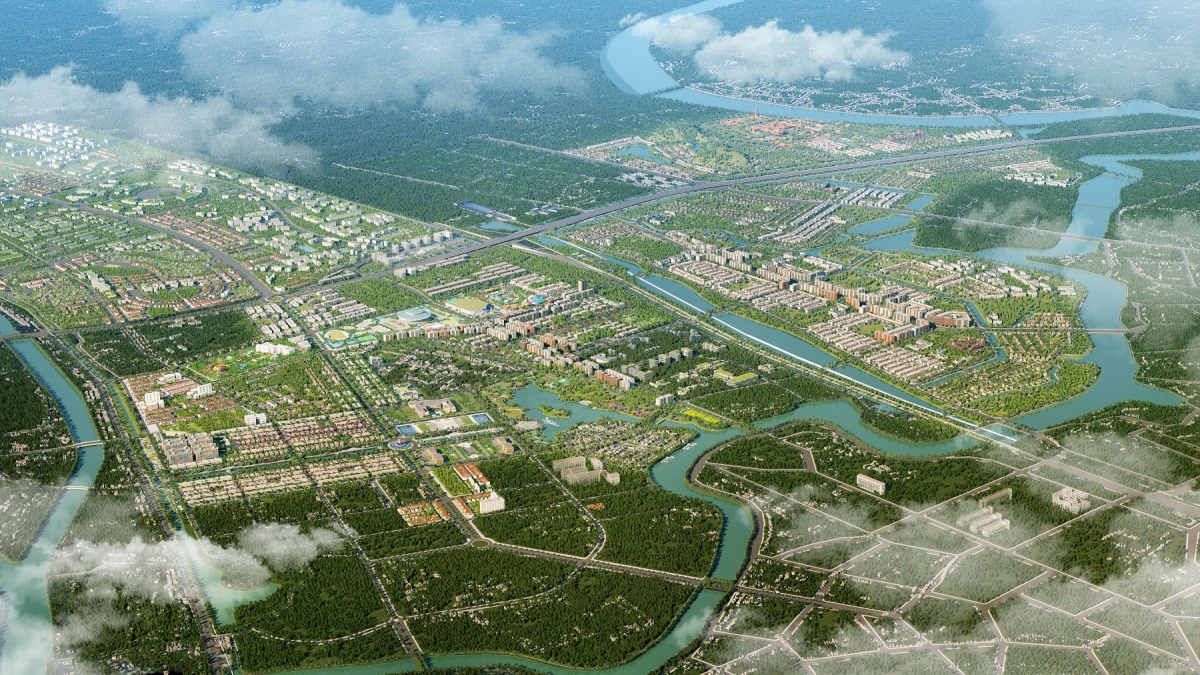 Phối cảnh siêu đô thị đa chức năng Sun Mega City phía Nam Thủ đô (Ảnh: Sun Property)