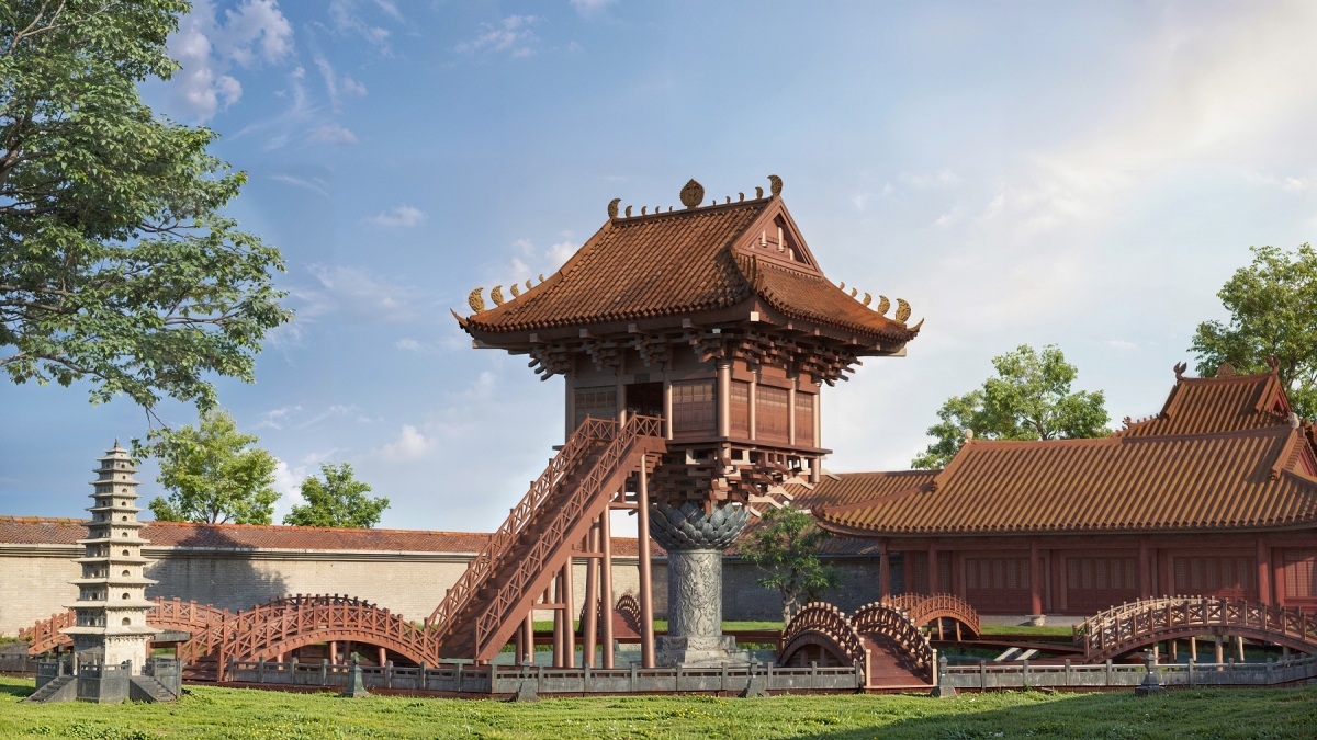 Công trình mô phỏng Hoàng thành sẽ tái hiện lịch sử qua không gian tương tác hiện đại (Ảnh: Sun Property)