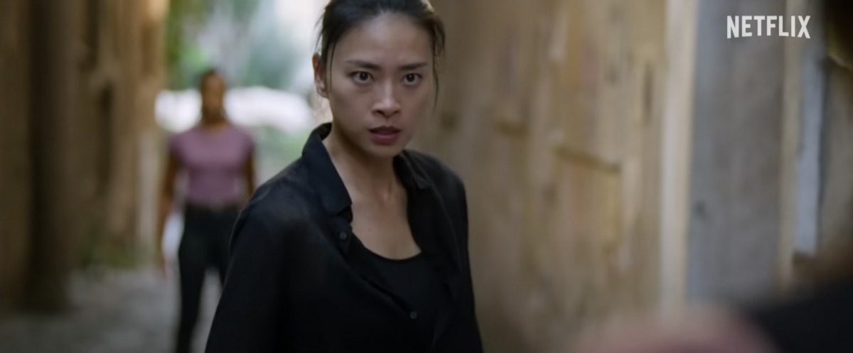Hình ảnh của Ngô Thanh Vân trong trailer The Old Guard 2. Ảnh: Netflix