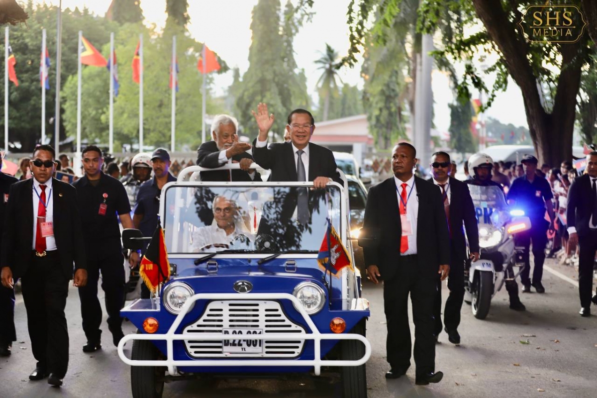 Chủ tịch Thượng viện Campuchia Samdech Techo Hun Sen thăm Timor Leste. Ảnh: FB nhân vật