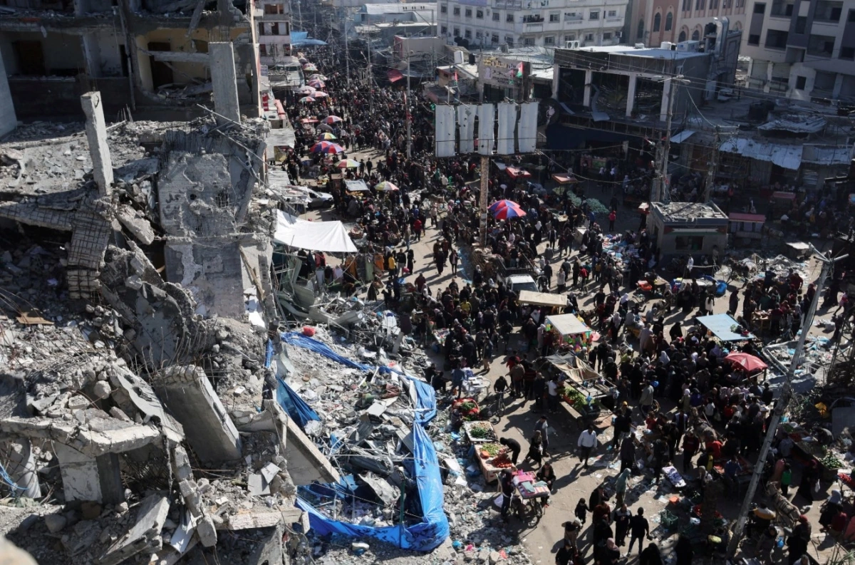 Khung cảnh đổ nát của Gaza giữa xung đột. Ảnh: Reuters