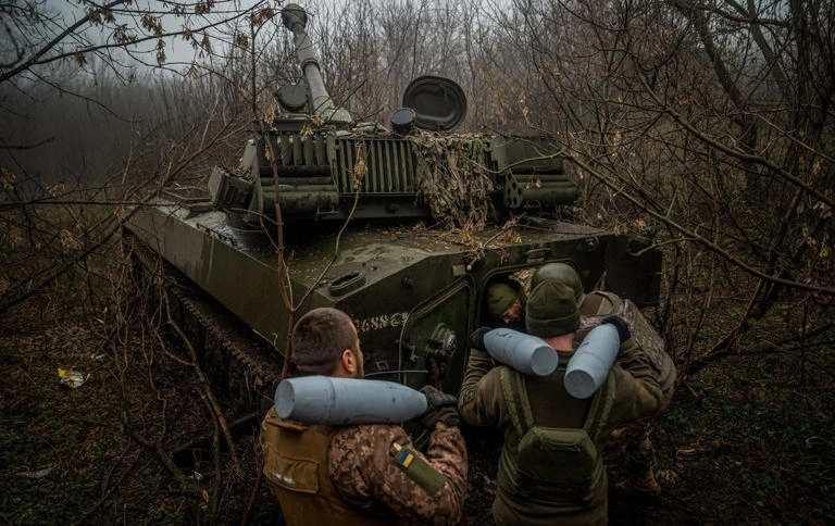 Binh sỹ Ukraine tại một vị trí chiến đấu. Ảnh: Getty