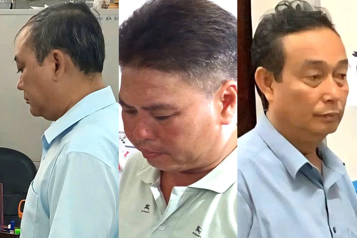 Từ trái qua phải: ông Nguyễn Trường Giang, ông Thái Hữu Phước, ông Hồ Tấn Bạo