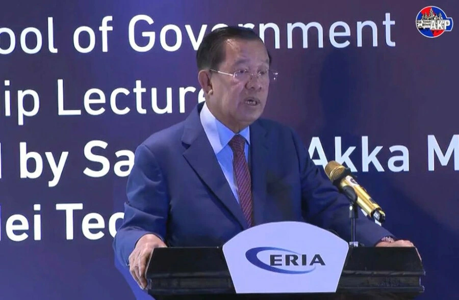 Chủ tịch Đảng Nhân dân Campuchia (CPP), Chủ tịch Thượng viện Campuchia Samdech Techo Hun Sen tại ERIA ( ảnh TTX Campuchia)