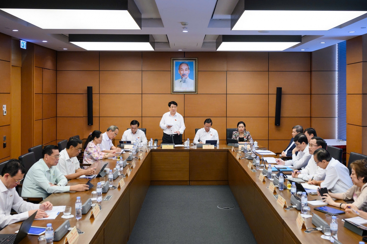 Chủ tịch nước Lương Cường thảo luận tại tổ TP.HCM. (Ảnh: Media Quốc hội)