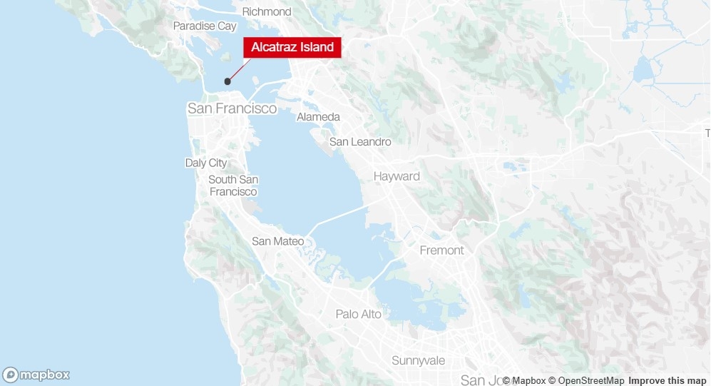 Vị trí biệt lập của đảo Alcatraz.