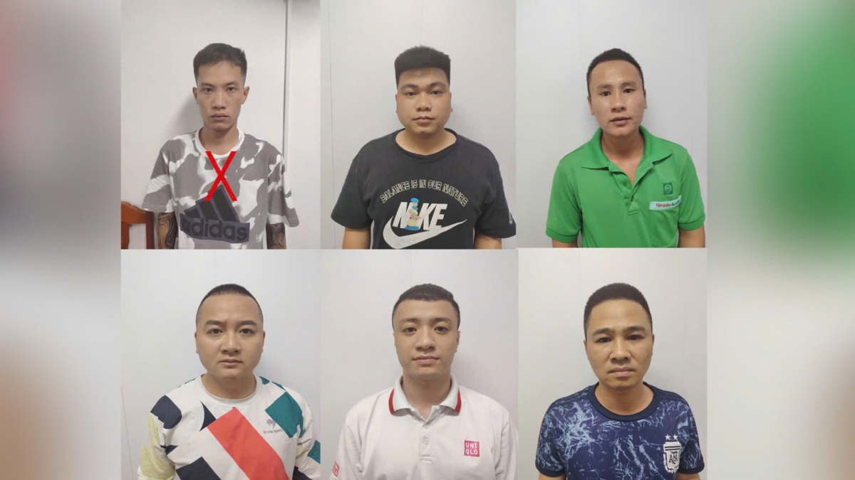 Đối tượng cầm đầu Nguyễn Hữu Phi (X) và các đối tượng trong đường dây đánh bạc