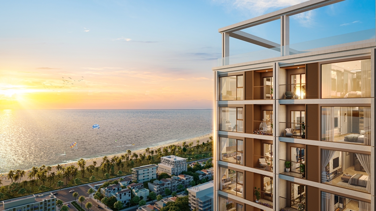 Căn hộ Sun Costa Residence có tầm nhìn trực diện biển Mỹ Khê. Ảnh phối cảnh minh họa Sun Property