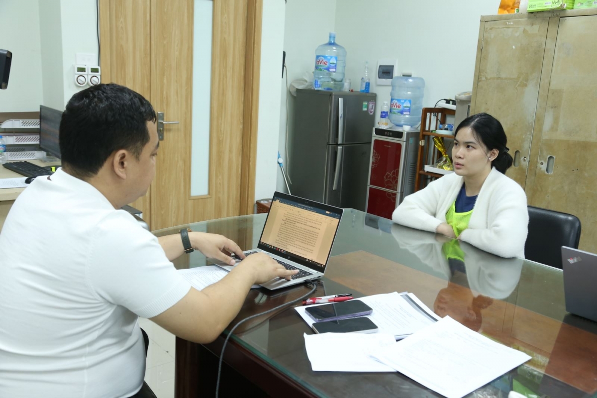 Đối tượng Phạm Trần Phương Anh tại cơ quan Công an
