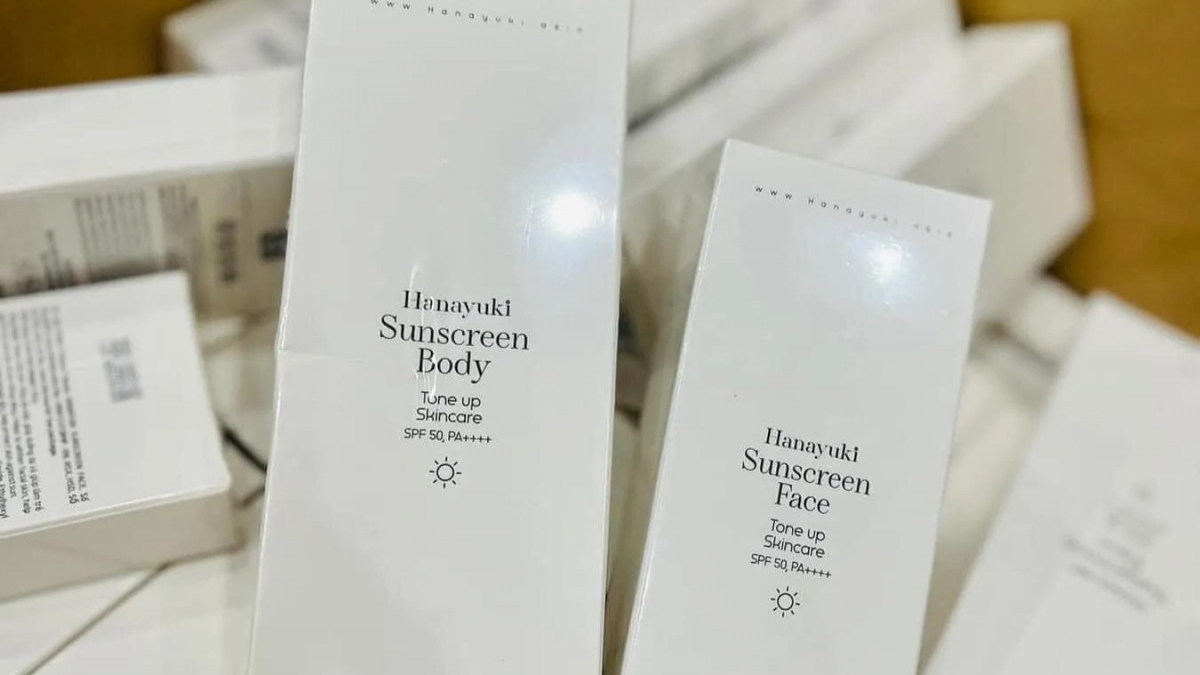 Sản phẩm Hanayuki Sunscreen Body bị yêu cầu thu hồi, tiêu hủy (Ảnh: CTV)