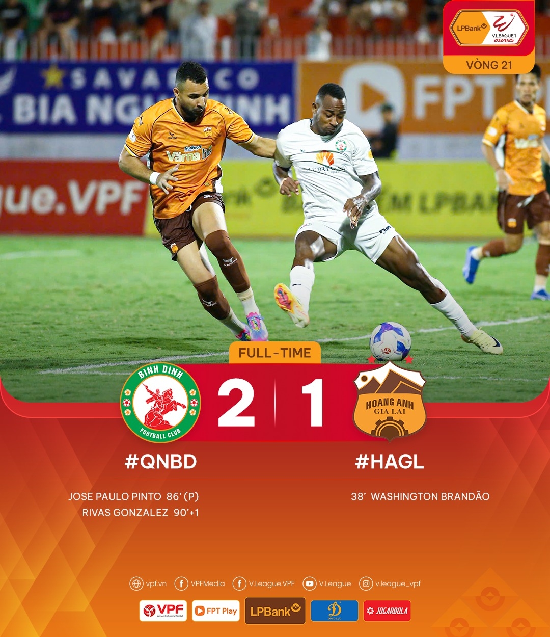 Bình Định ngược dòng thắng HAGL.