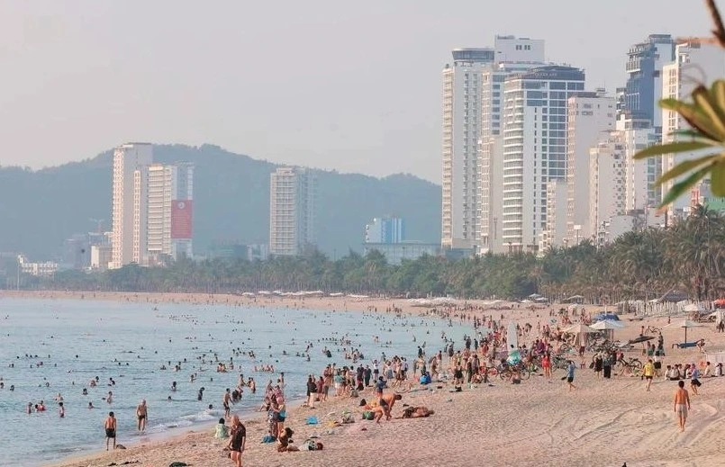 A beach in Nha Trang city, Khanh Hoa province