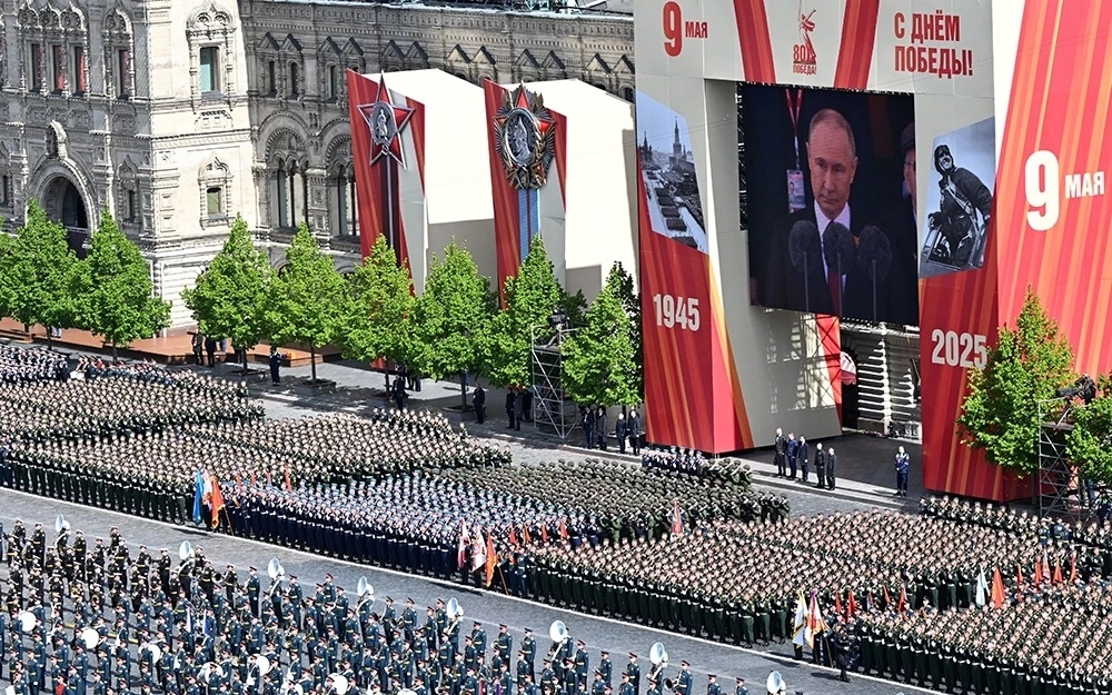 Quang cảnh lễ duyệt binh Nga tại Quảng trường Đỏ (Moscow) ngày 9-5-2025. Ảnh: Reuters.