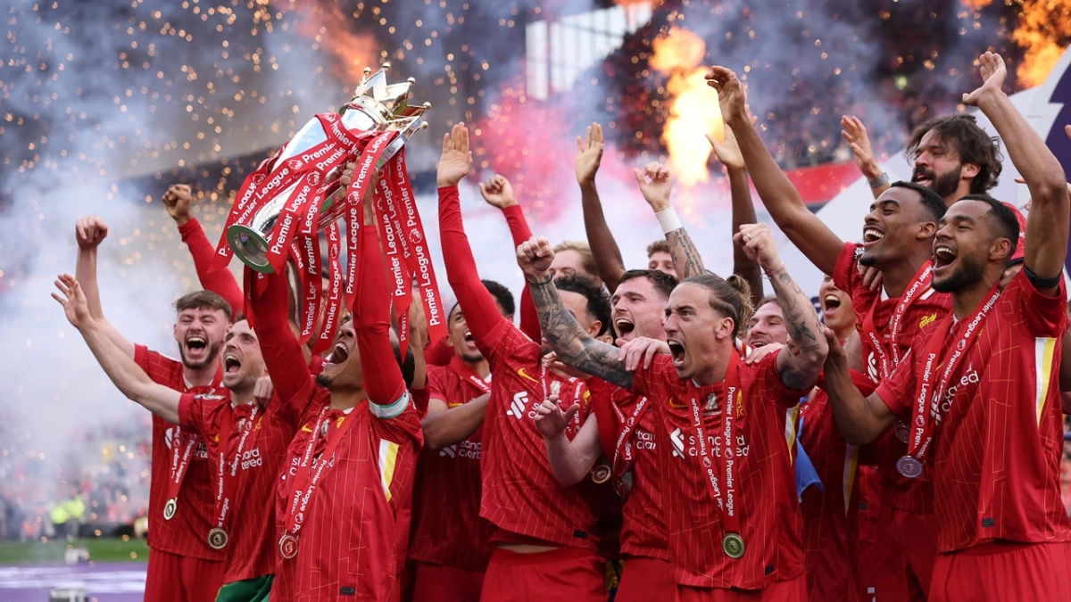 Liverpool vô địch ngoại hạng Anh 2024/2025 với 84 điểm (Ảnh: Reuters)