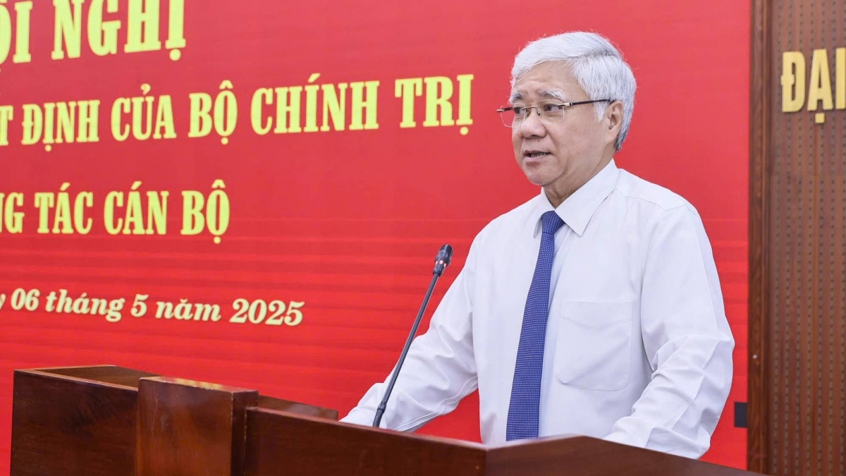 Chủ tịch Ủy ban Trung ương MTTQ Việt Nam Đỗ Văn Chiến phát biểu tại hội nghị. ảnh: Quang Vinh