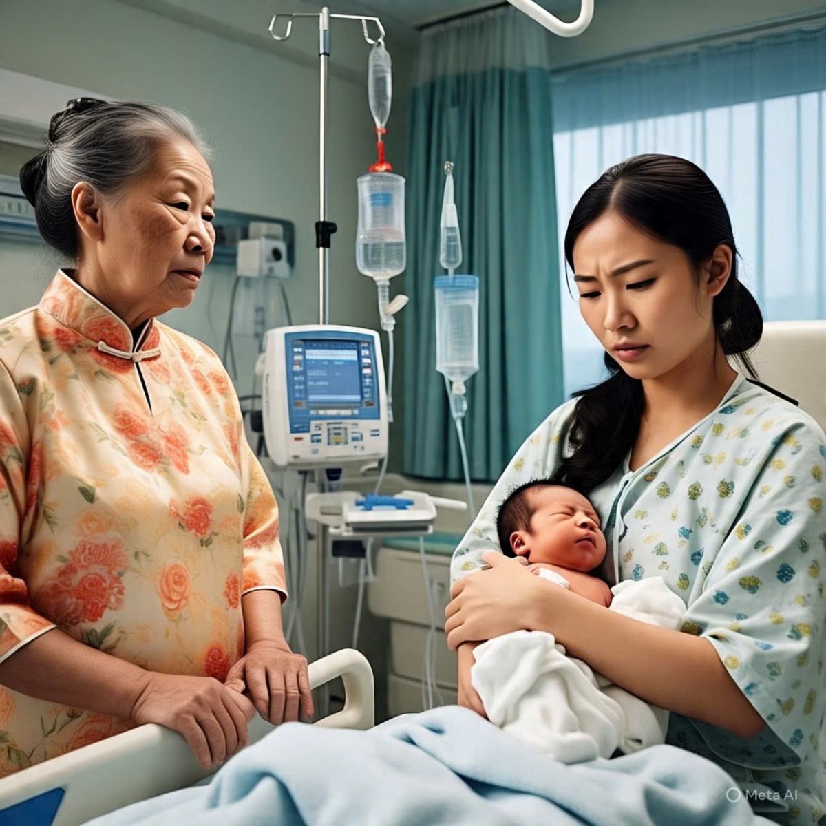 Mang tiếng có hai bà lên chăm cháu nhưng tất cả mọi việc đều đến tay mẹ tôi (ảnh minh họa AI)