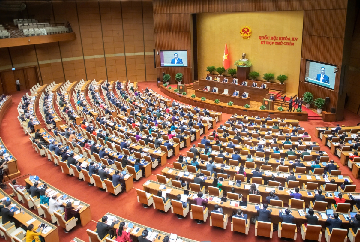 Sáng 5/5, Kỳ họp thứ 9, Quốc hội khóa XV khai mạc. (Ảnh: Media Quốc hội)