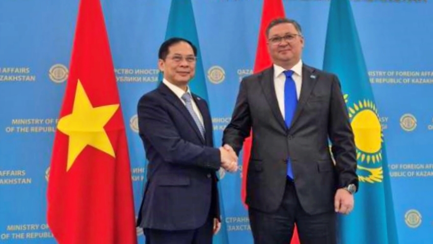 Phó Thủ tướng, Bộ trưởng Ngoại giao Bùi Thanh Sơn hội kiến Phó Thủ tướng, Bộ trưởng Ngoại giao Kazakhstan Murat Nurtleu.