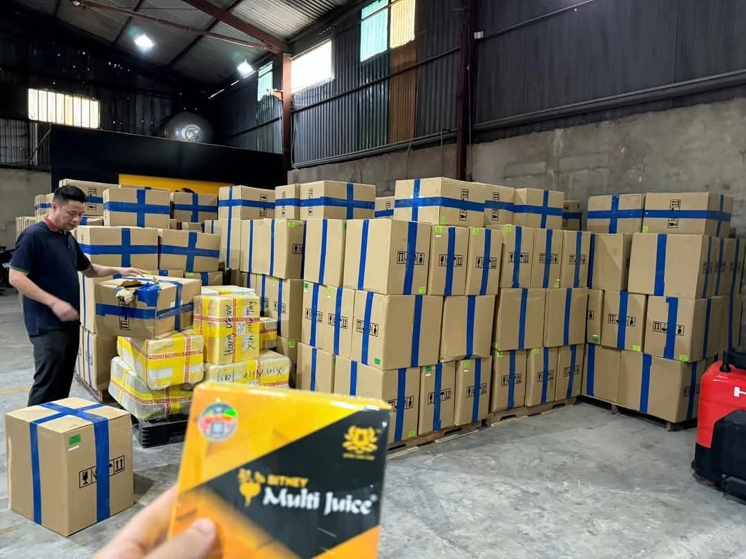 Kho hàng của các đối tượng bị phát hiện. Ảnh: Công an tỉnh Phú Thọ.