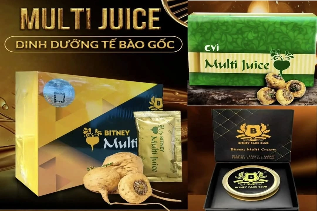 Bước đầu cơ quan điều tra thu giữ được 41.800 hộp trà Multi Juice. Ảnh Công an tỉnh Phú Thọ.