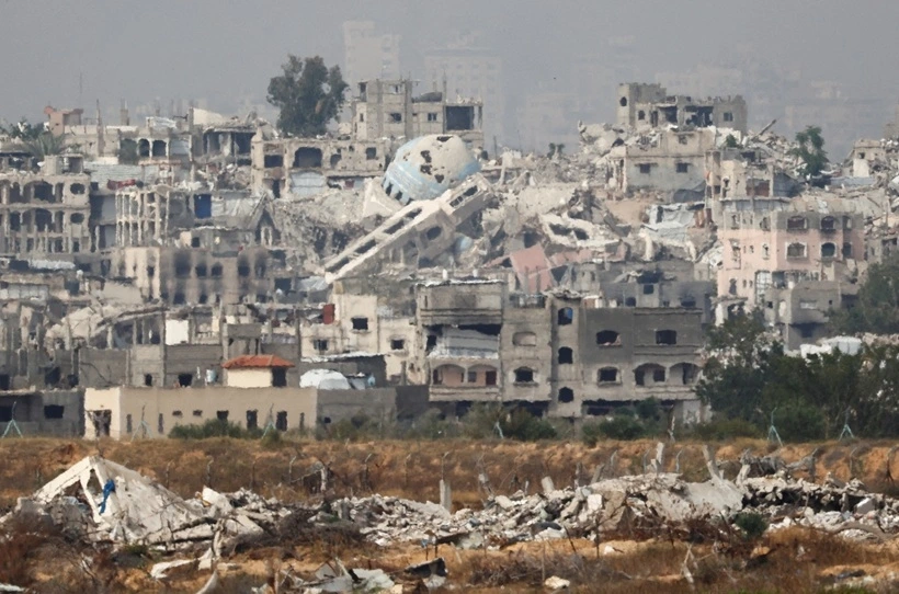 Quang cảnh đổ nát tại Dải Gaza. Ảnh: Reuters