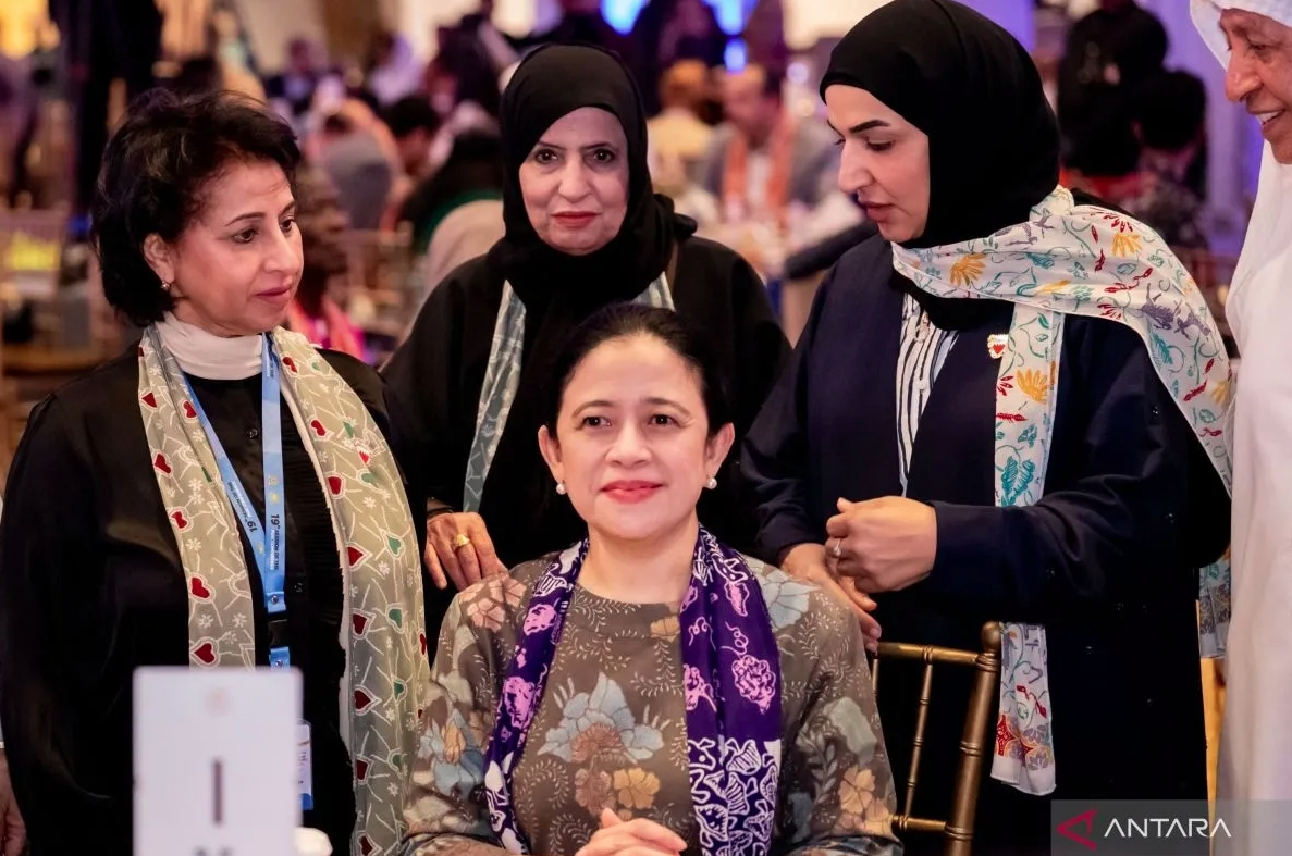 Chủ tịch Hạ viện Indonesia Puan Maharani tham dự tiệc tiếp đón các đoàn đại biểu PUIC lần thứ 19 tại Jakarta. (Nguồn: Antara)