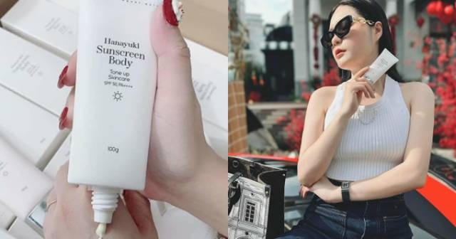 Hanayuki Sunscreen Body (hộp 1 túyp 100g) vừa bị Cục Quản lý Dược đình chỉ, thu hồi và tiêu hủy. Ảnh: Tổng hợp