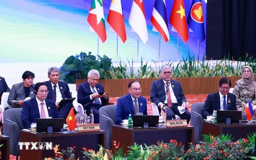 Thủ tướng Phạm Minh Chính dự phiên Đối thoại của lãnh đạo ASEAN với đại diện Hội đồng liên Nghị viện ASEAN (AIPA). (Ảnh: TTXVN)