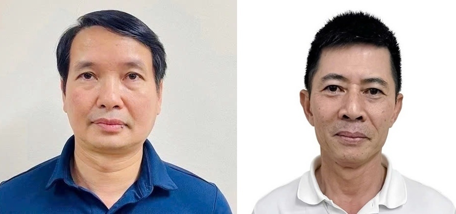 Bị can Phạm Thái Hà (trái) và Nguyễn Duy Hưng