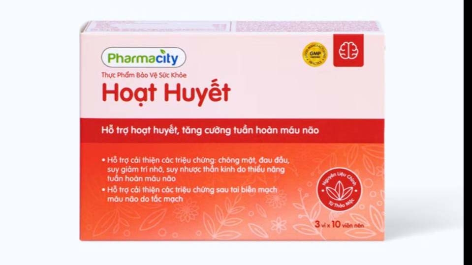 Viên uống Pharmacity hoạt huyết tăng cường tuần hoàn máu não do Công ty Herbitech sản xuất.