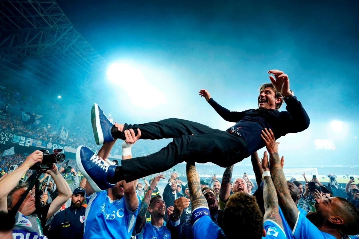 HLV Antonio Conte nhiều khả năng sẽ ra đi dù vừa giúp Napoli đăng quang tại Serie A 2024/2025. (Ảnh: Reuters)