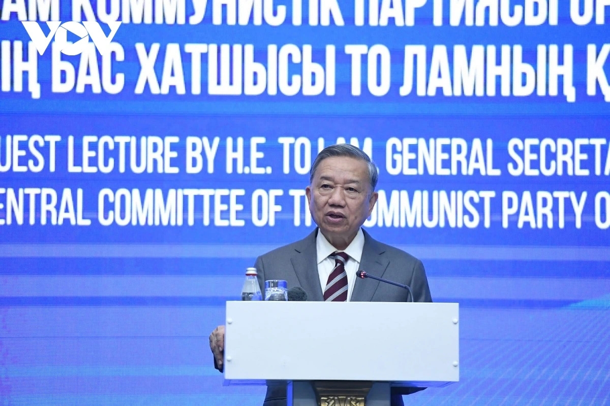 Tổng Bí thư Tô Lâm có bài phát biểu chính sách tại Học viện Hành chính công trực thuộc Tổng thống Kazakhstan.