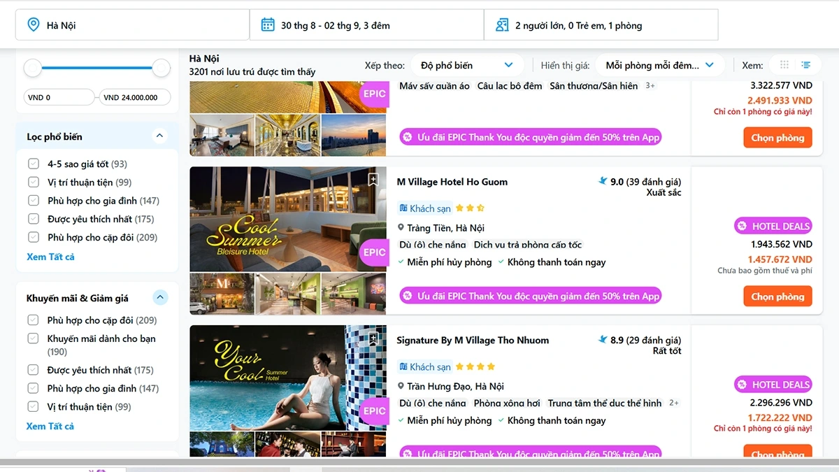 Trên các nền tảng đặt phòng khách sạn online, nhiều khách sạn trong khu vực phố cổ và gần Lăng Bác đều có thông báo hết phòng trong kỳ nghỉ lễ 2/9.