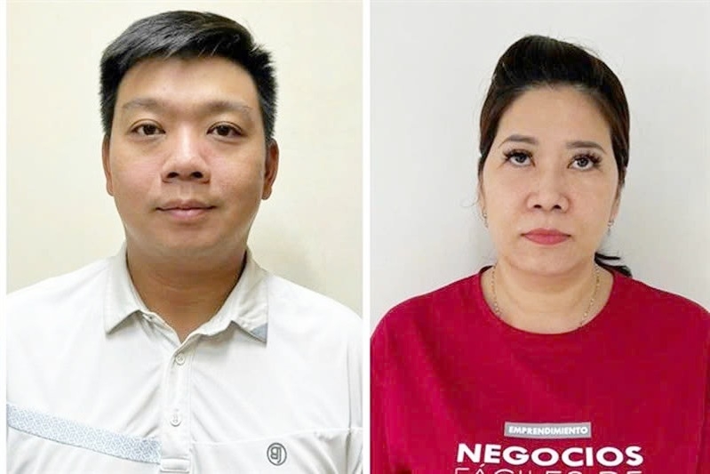 Bị can Trần Trác Việt Đức và Đỗ Thị Tuyết Nga. (Ảnh: Bộ Công an)