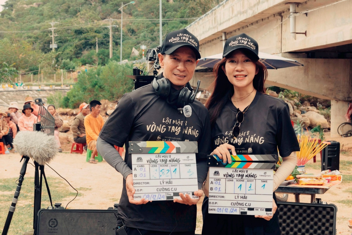 Lý Hải - Minh Hà trên phim trường "Lật mặt 8"