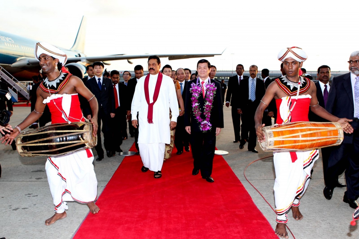 Chủ tịch nước Trương Tấn Sang thăm cấp Nhà nước Sri Lanka tháng 10/2011.