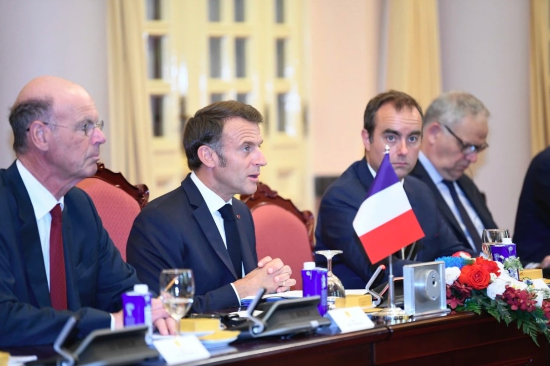 The visit is the first stop on President Macron’s tour of three Southeast Asian nations, including Vietnam, Indonesia, and Singapore.