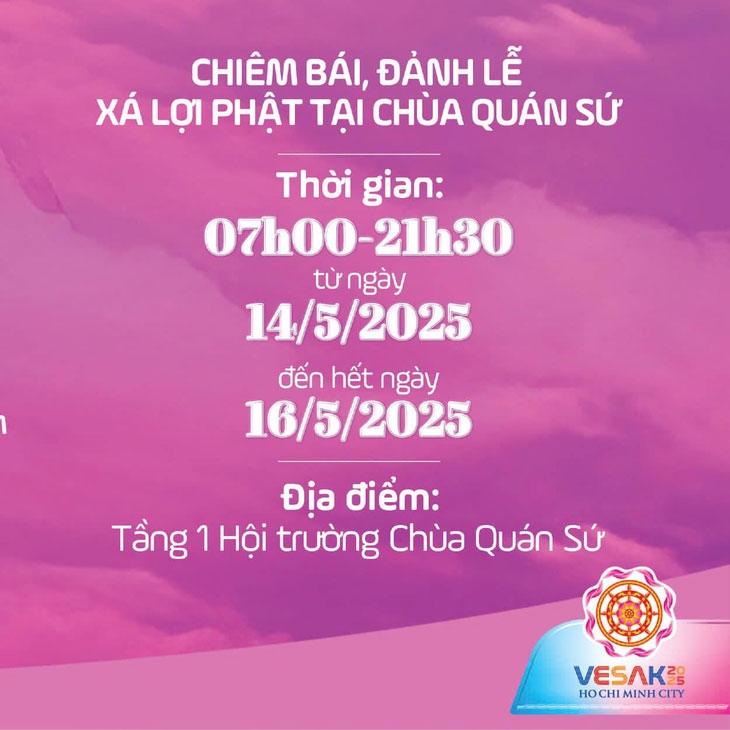 Thời gian chiêm bái xá lợi Phật tại chùa Quán Sứ (Ảnh: BTC VESAK)