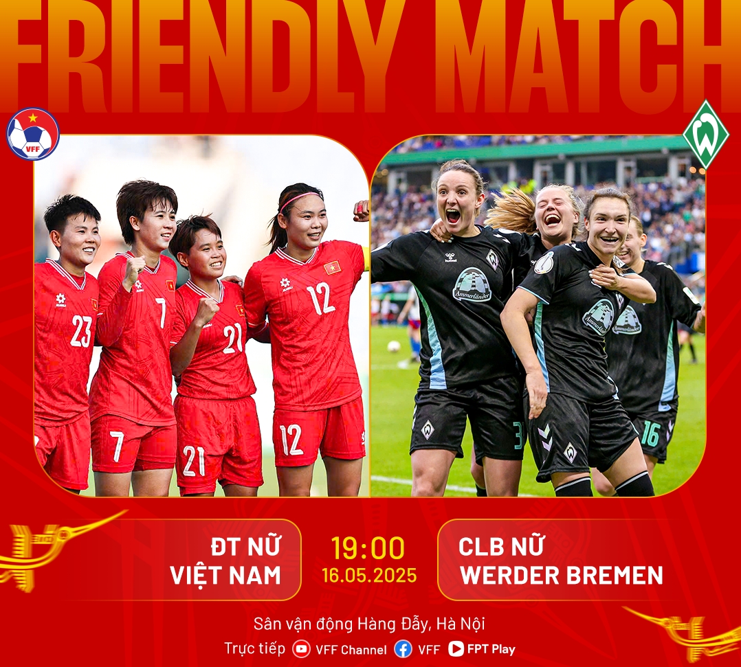 Xem trực tiếp và trọn vẹn trận giao hữu giữa CLB Werder Bremen và Đội tuyển nữ quốc gia Việt Nam trên FPT Play, tại fptplay.vn